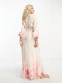 Фото #2 товара River Island Maternity ombre floral wrap maxi dress in pink