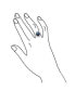 ფოტო #2 პროდუქტის Art Deco Style Royal Blue Oval Baguette Halo 6 CT AAA CZ Simulated Sapphire Solitaire Statement Engagement Ring For Women Rhodium Plated