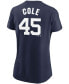 ფოტო #3 პროდუქტის Women's Gerrit Cole Navy New York Yankees Name Number T-shirt