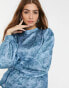 Фото #1 товара Object high neck smock top in blue art print