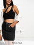 ASOS DESIGN Tall denim high waist mini skirt in black