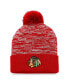 Фото #1 товара Men's Red Chicago Blackhawks Defender Cuffed Knit Hat with Pom