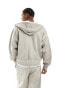 Фото #2 товара Bershka washed zip through hoodie tracksuit in stone