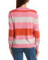 Forte Cashmere Intarsia Stripe V-Neck Cashmere Pullover Women's