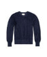 Women's Long Sleeve Pointelle Sweater with Bellow Sleeves Navy leaf pointelle, XSmall - фото #23