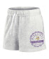 Women's Oatmeal Minnesota Vikings Vintage-like Badge Shorts Oatmeal, White, XS - фото #2