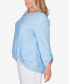 Plus Size Scoop Neck Textured Knit Top with Side Detail