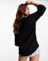 JDY oversized shirt in black Черный, M - EU 38 - фото #4