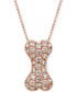 Фото #1 товара Le Vian nude Diamond Dog Bone 20" Pendant Necklace (1 ct. t.w.) in 14k Rose Gold