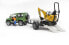 Фото #2 товара Bruder Land Rover Defender with trailer - CAT and man - Green,Yellow - 4 yr(s)