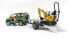 Bruder Land Rover Defender with trailer - CAT and man - Green,Yellow - 4 yr(s)