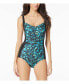 ფოტო #1 პროდუქტის Women's Twist Bra One Piece Swimsuit, Abstract Bloom