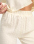 Фото #2 товара 4th & Reckless satin wide leg trouser co-ord in cream jacquard