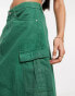 Urban Revivo cargo midi skirt in green