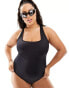 ASOS 4505 Curve Swimsuit with open back in black