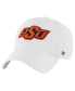 Фото #1 товара Men's White Distressed Oklahoma State Cowboys Vintage-Like Clean Up Adjustable Hat
