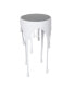 Фото #3 товара Aluminum Drip Accent Table with Melting Design and Shaded Glass Top, 16" x 16" x 25"