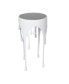 Aluminum Drip Accent Table with Melting Design and Shaded Glass Top, 16" x 16" x 25"