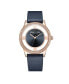 Women's Transparency Blue Genuine Leather Strap Watch 36mm