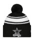 Men's Black, White Dallas Cowboys 2022 Sideline Cuffed Pom Knit Hat Черно-белый - фото #1