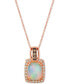ფოტო #1 პროდუქტის Opal (1-5/8 ct. t.w.) & Diamond (3/8 ct. t.w.) 18" Pendant Necklace in 14k Rose Gold