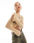 Фото #2 товара Something New X Chloe Frater open cropped knit top in beige