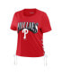 Фото #2 товара Women's Red Philadelphia Phillies Side Lace-Up Cropped T-shirt