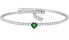 Romantic bracelet with a green heart Love LPS05ASD22