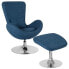Фото #3 товара Egg Series Blue Fabric Side Reception Chair With Ottoman