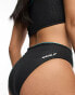 Speedo embossed high waist bikini bottoms in metallic black