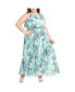 Фото #1 товара Plus Size Rebecca Print Maxi Dress
