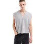 Фото #3 товара ASOS DESIGN oversized vest with v-neck in grey marl