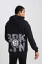 Фото #3 товара Fit Nba Brooklyn Nets Comfort Fit Kapüşonlu Sweatshirt B3898ax24sp