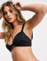 ASOS DESIGN mix and match knot crop bikini top in black