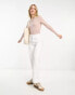 New Look lettuce edge long sleeve top in stone