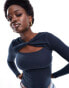 Cotton:On twist front long sleeve top in midnight blue