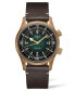 ფოტო #1 პროდუქტის Men's Swiss Automatic Legend Diver Brown Leather Strap Watch 42mm