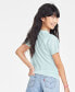 ფოტო #4 პროდუქტის Big Girls Dye-Effect Short-Sleeve Logo Graphic T-Shirt