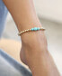 Turquoise and 18k Gold Plated Beaded Anklet