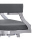 Фото #12 товара Saturn 26" Counter Height Swivel Gray Artificial leather and Brushed Stainless Steel Bar Stool