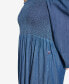 ფოტო #4 პროდუქტის Women's Chambray Smocked Midi Dress