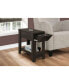 Фото #6 товара Accent Table - 23" H Dark Taupe with A Glass Holder