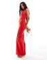 Фото #1 товара Vesper sleeveless high neck maxi dress in red