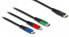 Фото #1 товара Кабель зарядки USB 3 в 1 USB Type-C™ к Lightning™ / Micro USB / USB Type-C™ 30 см - 0,3 м - USB C - USB C/Micro-USB B/Lightning - USB 2.0 - черный - синий - зеленый - красный Delock