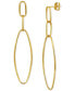 ფოტო #1 პროდუქტის Open Link Long Dangle Drop Earrings in 14k Gold