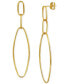 Фото #1 товара Open Link Long Dangle Drop Earrings in 14k Gold