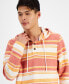 Фото #3 товара Men's Farley Striped Button-Placket Long Sleeve Hoodie, Created for Macy's