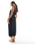 Фото #4 товара Vila Petite slinky v neck midaxi dress in black