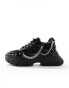 ASOS DESIGN chunky trainers in black with studding