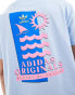 Adidas Originals waves backprint t-shirt in sky blue Klarer Himmel, S - фото #4